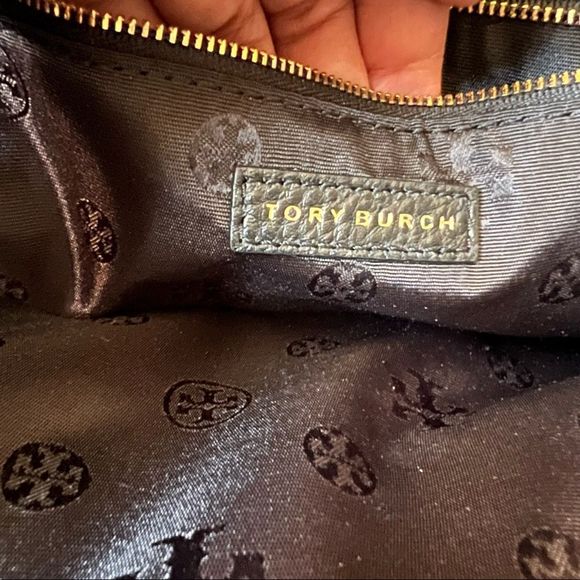 Tory Burch double zip tote Robinson black pebbled leather MINT condition - Picture 8 of 9